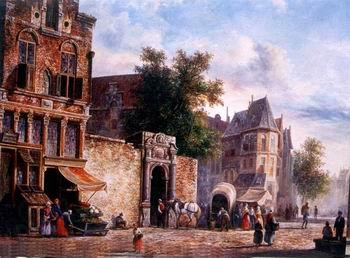 unknow artist European city landscape, street landsacpe, construction, frontstore, building and architecture.262 Germany oil painting art